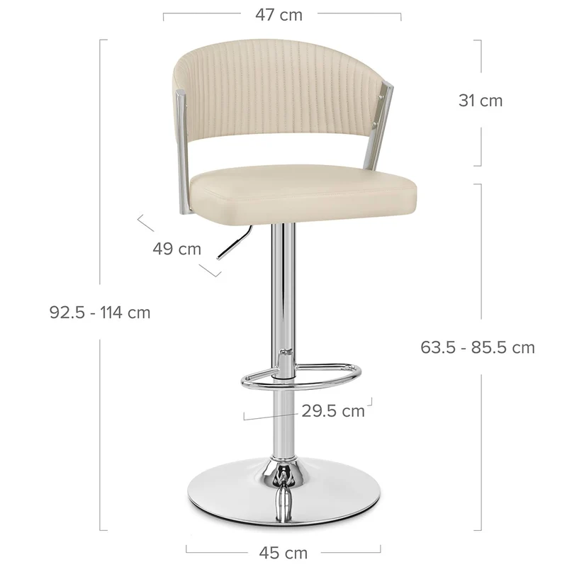 Tabouret Cuir Véritable - Lusso Crème