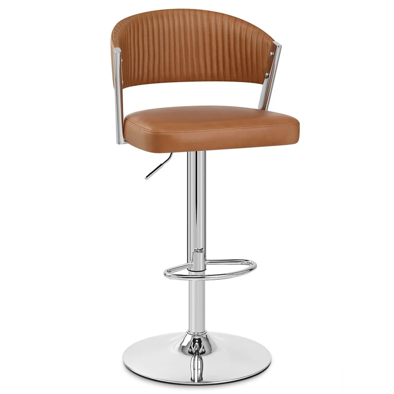 Tabouret Cuir Véritable - Lusso Marron
