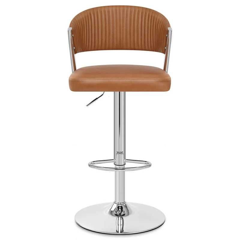 Tabouret Cuir Véritable - Lusso Marron