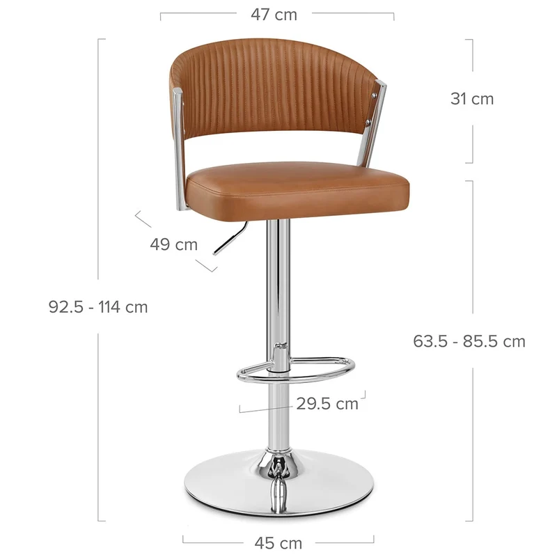 Tabouret Cuir Véritable - Lusso Marron