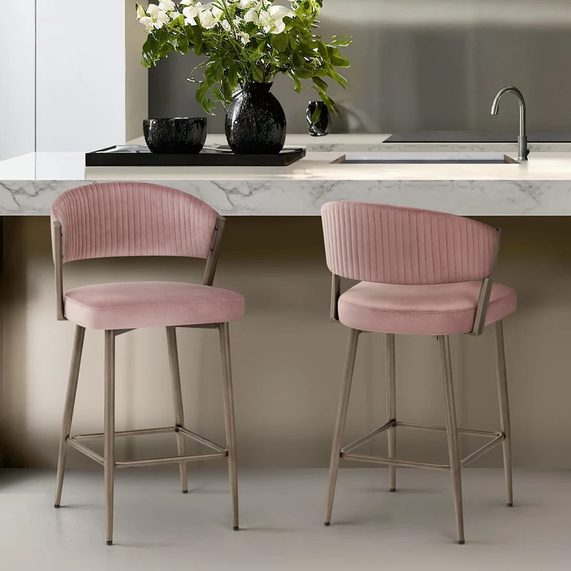 Tabouret velours - Lusso Rose