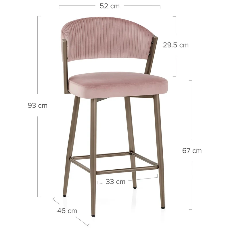 Tabouret velours - Lusso Rose
