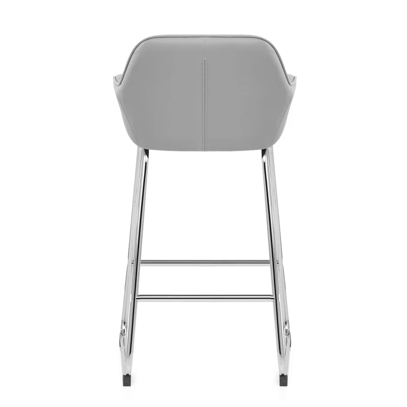 Tabouret de Bar Faux Cuir Chrome - Kanto Gris