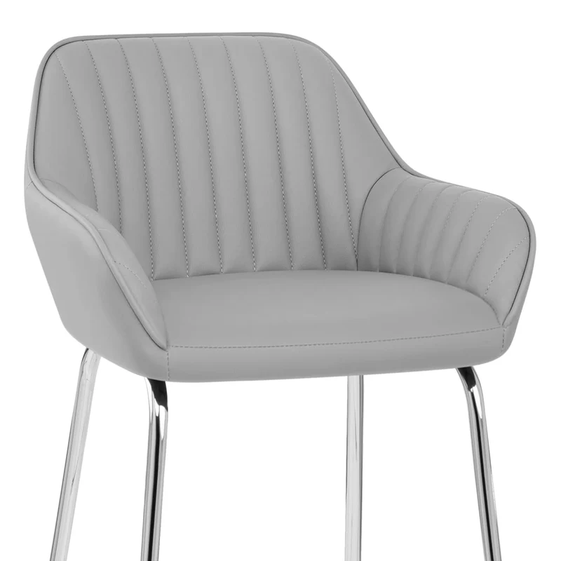 Tabouret de Bar Faux Cuir Chrome - Kanto Gris