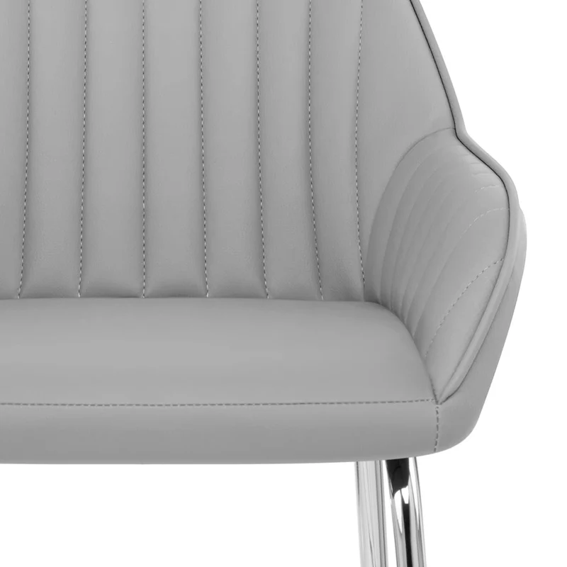 Tabouret de Bar Faux Cuir Chrome - Kanto Gris