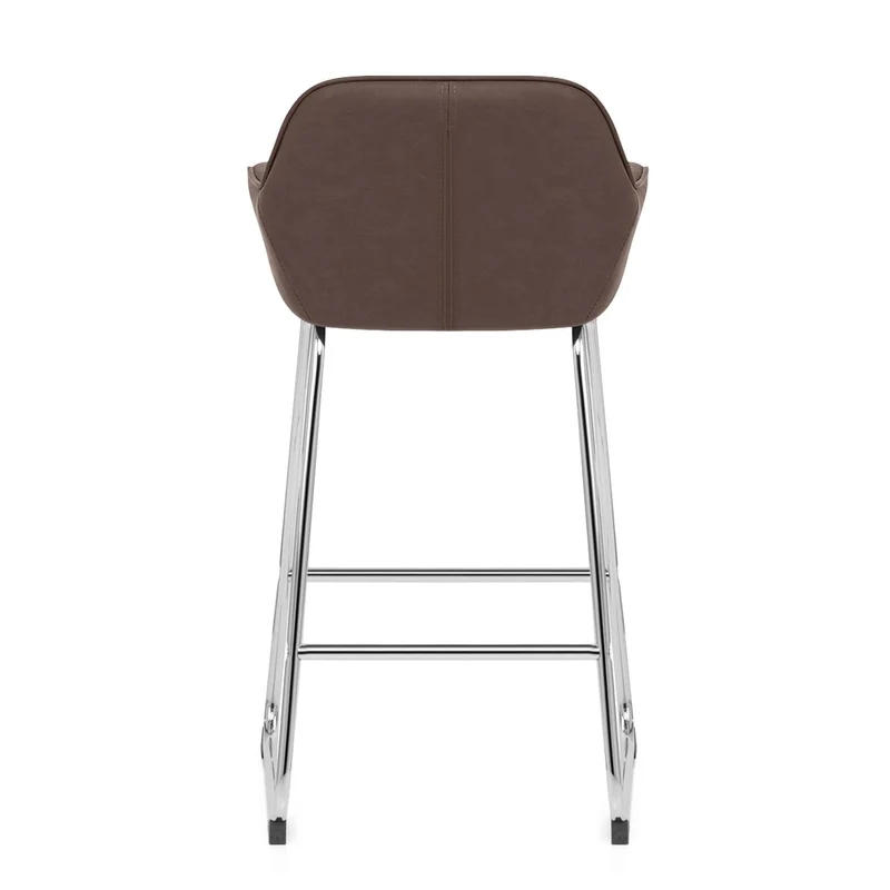 Tabouret de Bar Faux Cuir Chrome - Kanto Marron