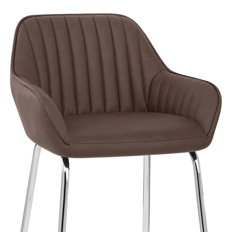 Tabouret de Bar Faux Cuir Chrome - Kanto Marron