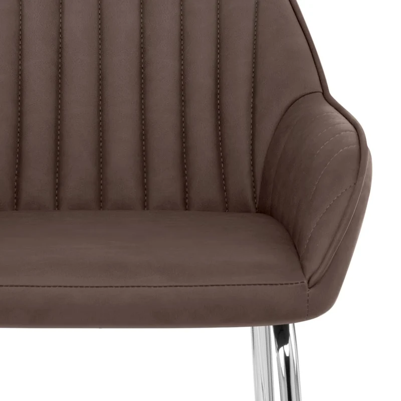 Tabouret de Bar Faux Cuir Chrome - Kanto Marron