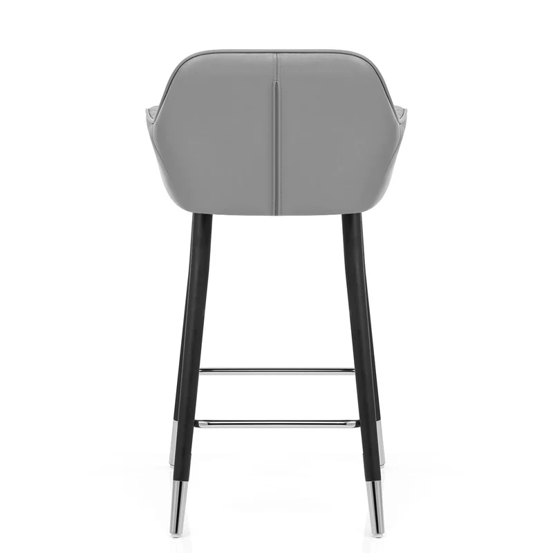 Tabouret de Bar Cuir Véritable - Apres Grande Gris