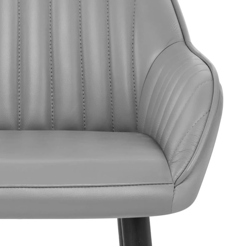 Tabouret de Bar Cuir Véritable - Apres Grande Gris