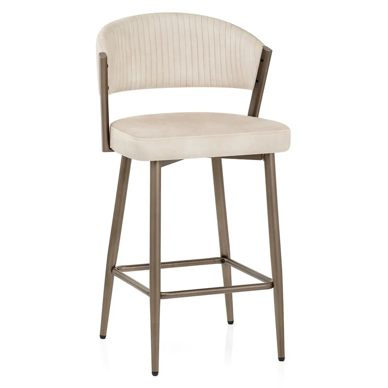 Tabouret velours - Lusso Crème