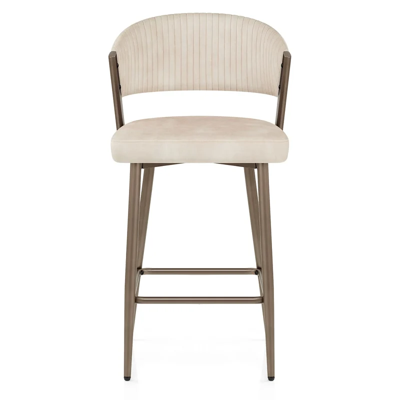 Tabouret velours - Lusso Crème