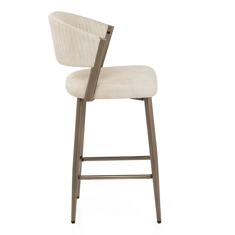 Tabouret velours - Lusso Crème