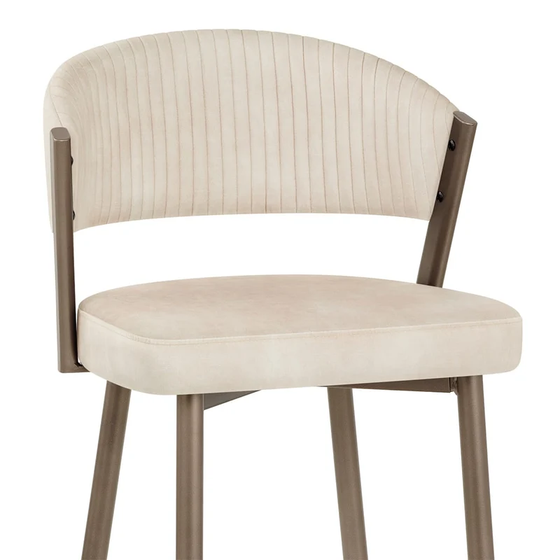 Tabouret velours - Lusso Crème