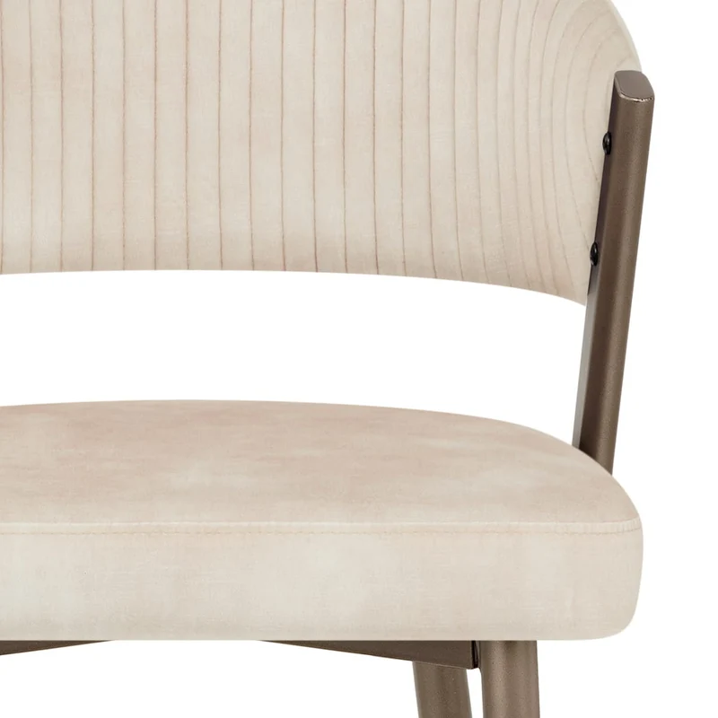 Tabouret velours - Lusso Crème