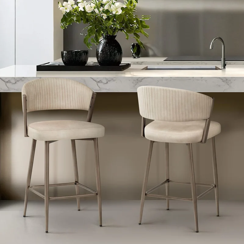 Tabouret velours - Lusso Crème