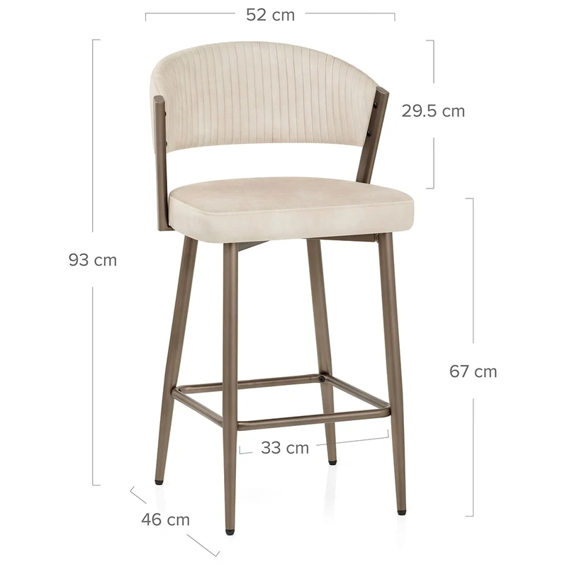 Tabouret velours - Lusso Crème