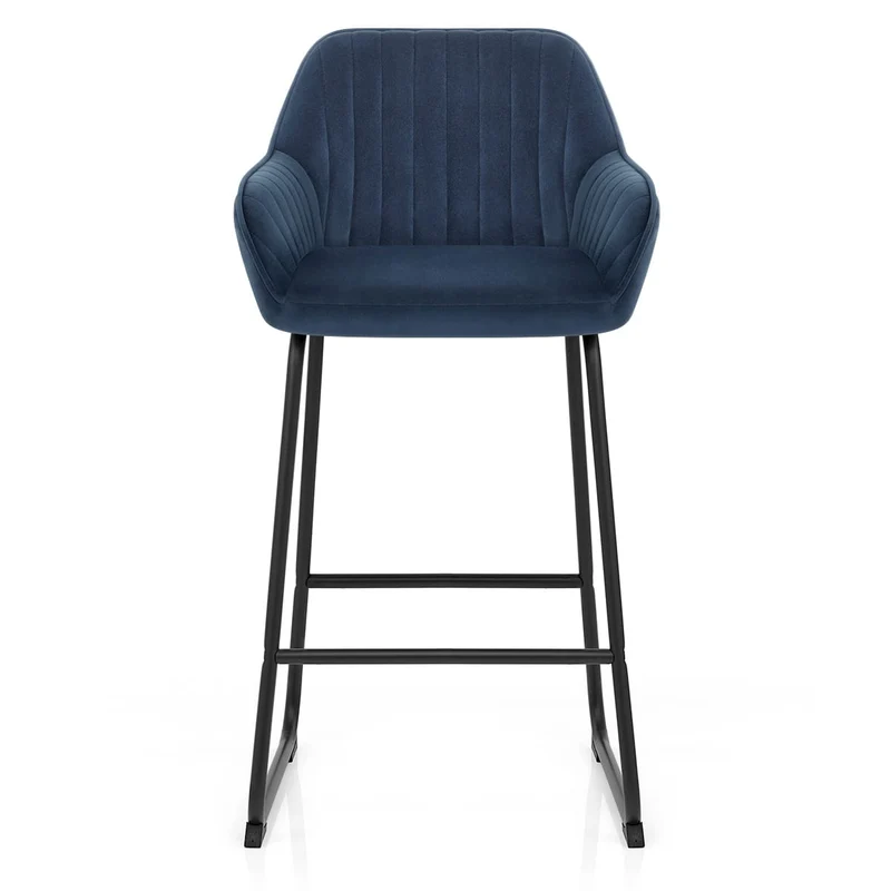 Chaise de Bar Velours - Kanto Bleu
