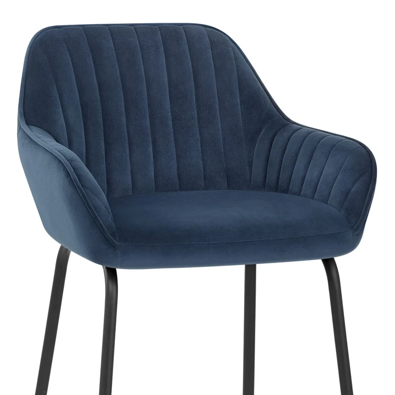 Chaise de Bar Velours - Kanto Bleu