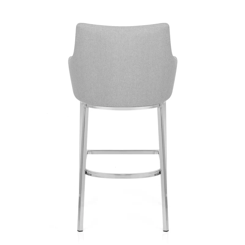 Chaise de Bar Chrome Tissu - Orion Gris