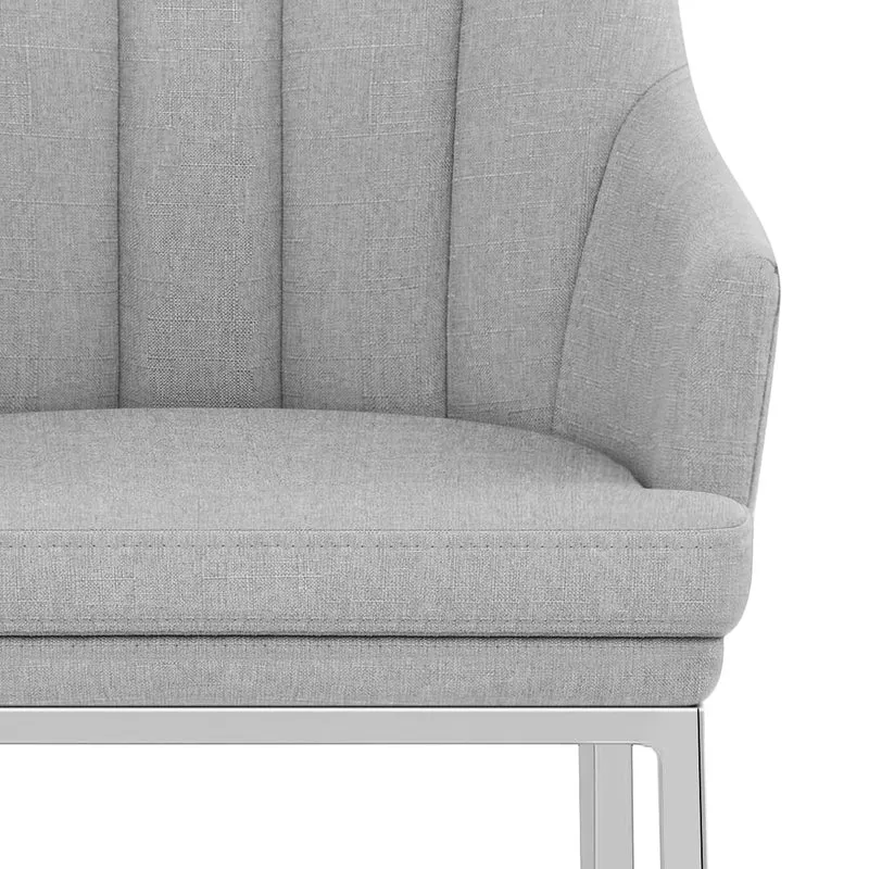 Chaise de Bar Chrome Tissu - Orion Gris