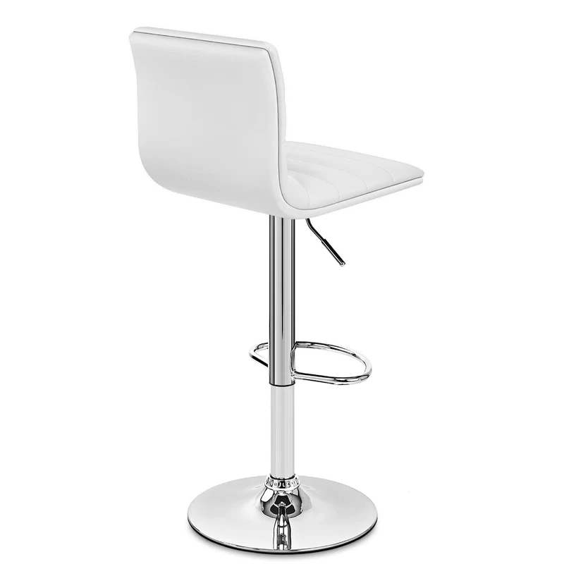 Chaise de Bar Faux Cuir Chrome - Linear Blanc