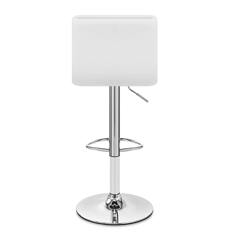 Chaise de Bar Faux Cuir Chrome - Linear Blanc