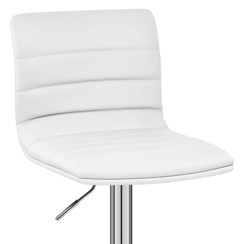 Chaise de Bar Faux Cuir Chrome - Linear Blanc