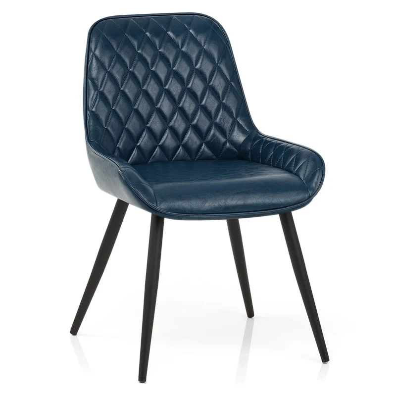 Chaise Faux Cuir Antique - Lincoln Bleu