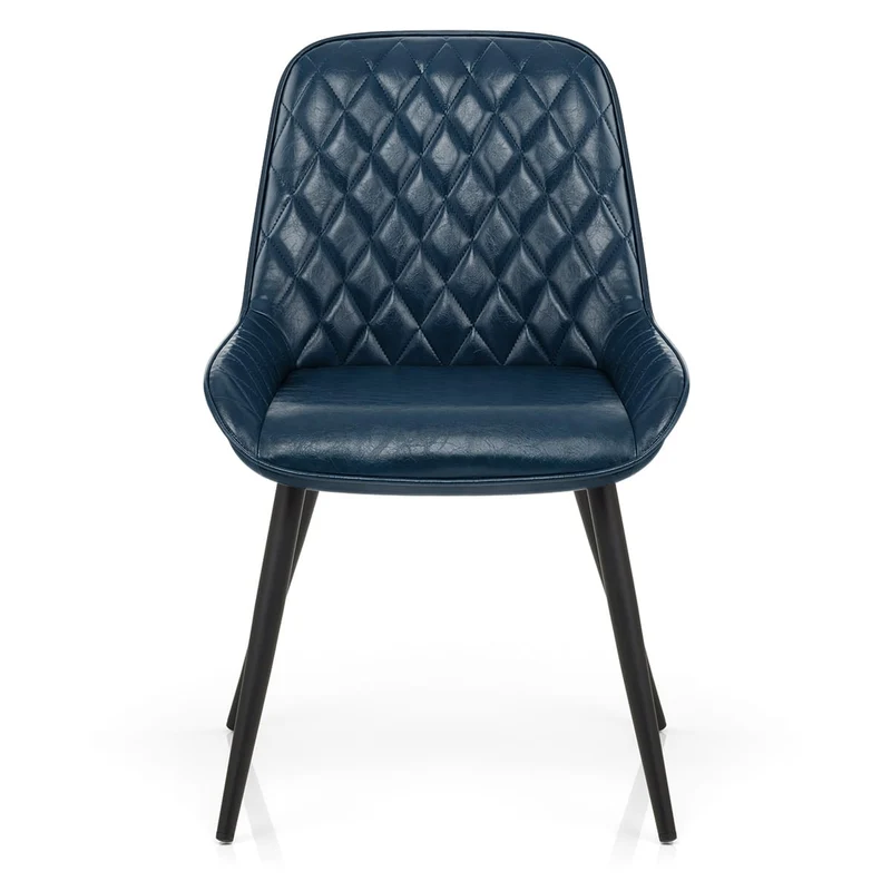 Chaise Faux Cuir Antique - Lincoln Bleu