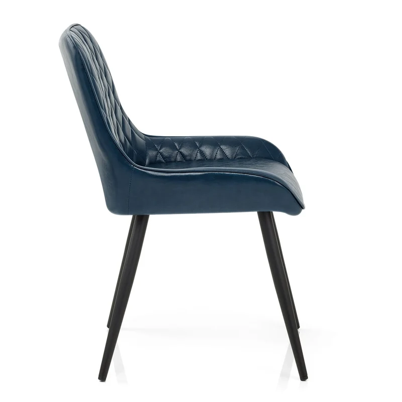 Chaise Faux Cuir Antique - Lincoln Bleu