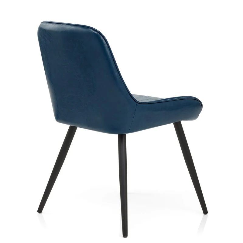 Chaise Faux Cuir Antique - Lincoln Bleu