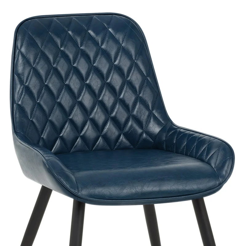 Chaise Faux Cuir Antique - Lincoln Bleu