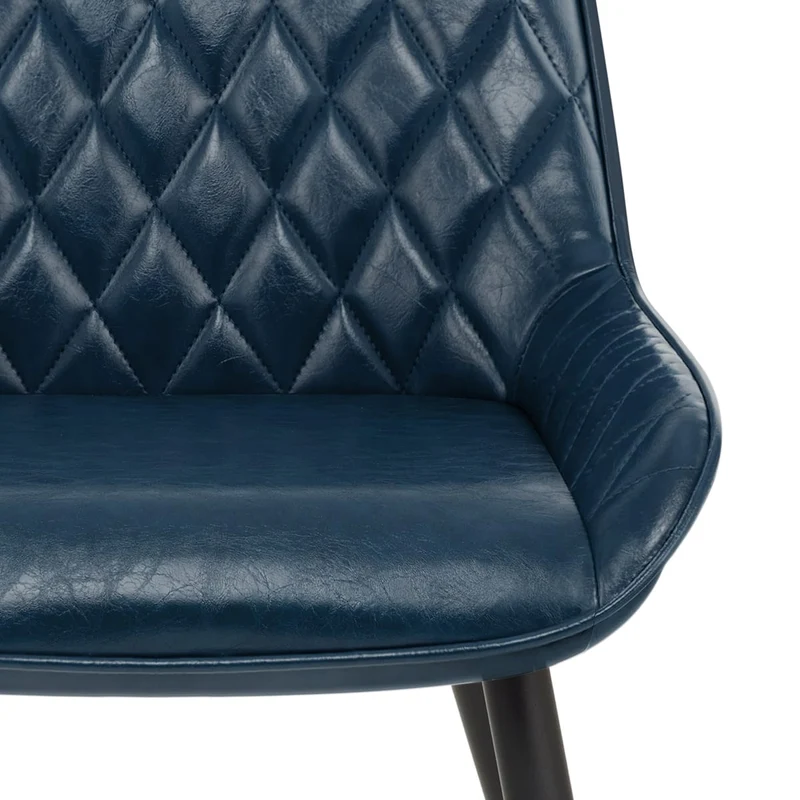 Chaise Faux Cuir Antique - Lincoln Bleu