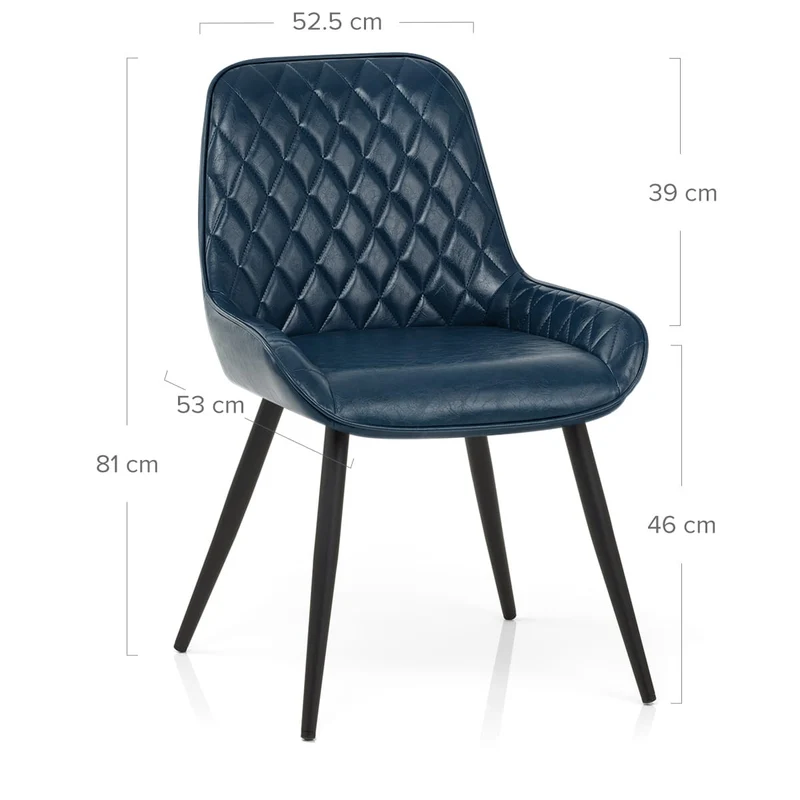 Chaise Faux Cuir Antique - Lincoln Bleu