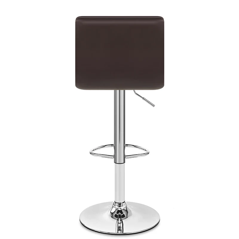 Chaise de Bar Faux Cuir Chrome - Linear Marron