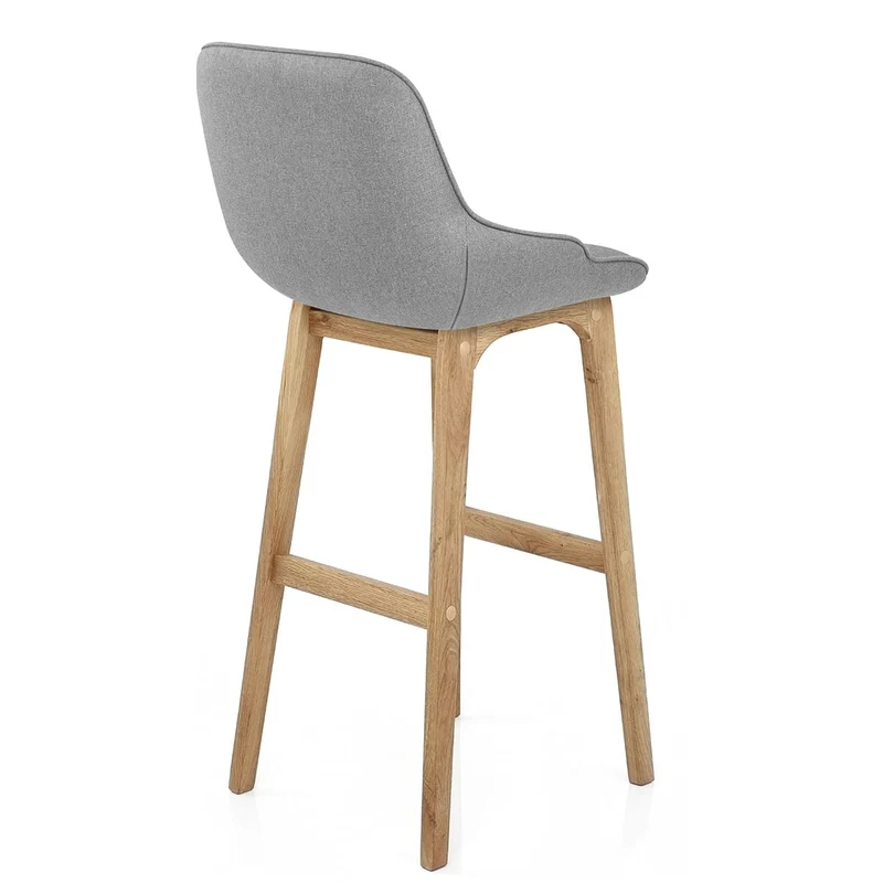 Chaise de Bar Bois Tissu - Miami Gris