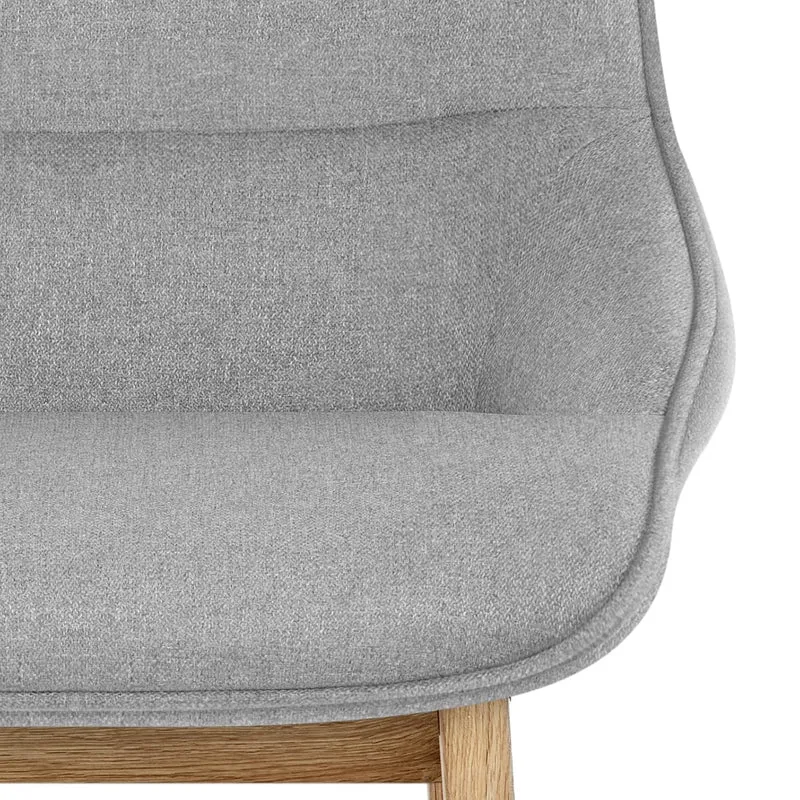 Chaise de Bar Bois Tissu - Miami Gris