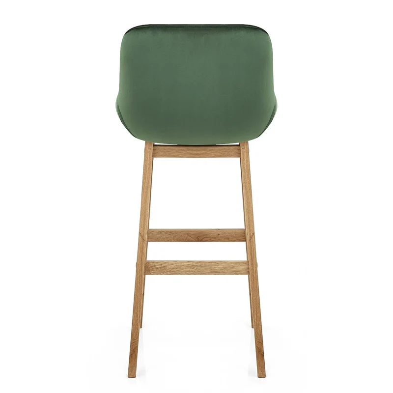 Chaise de Bar Bois Velours - Miami Vert