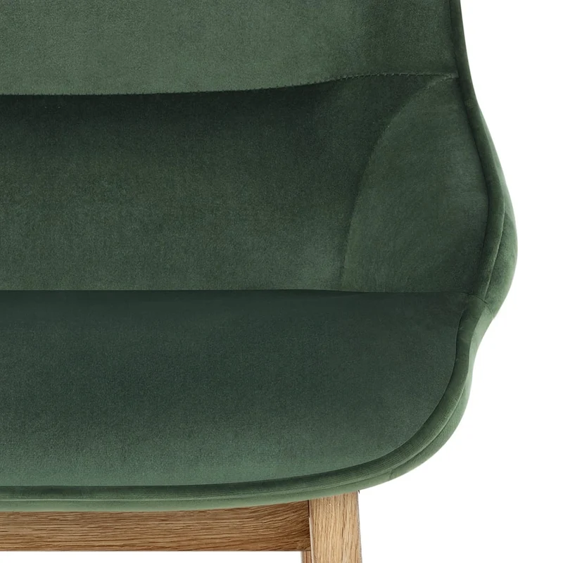 Chaise de Bar Bois Velours - Miami Vert