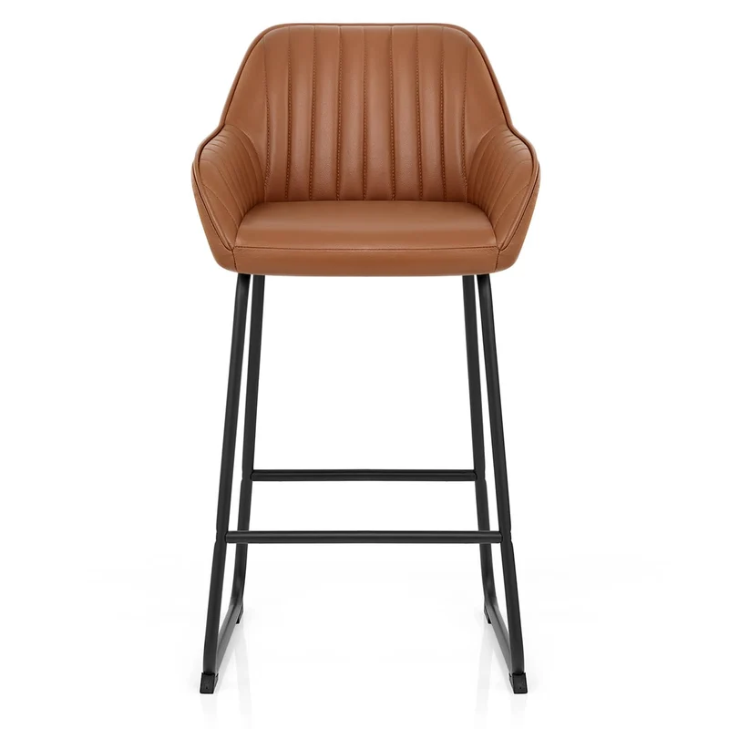 Tabouret de Bar Cuir Véritable - Kanto Marron