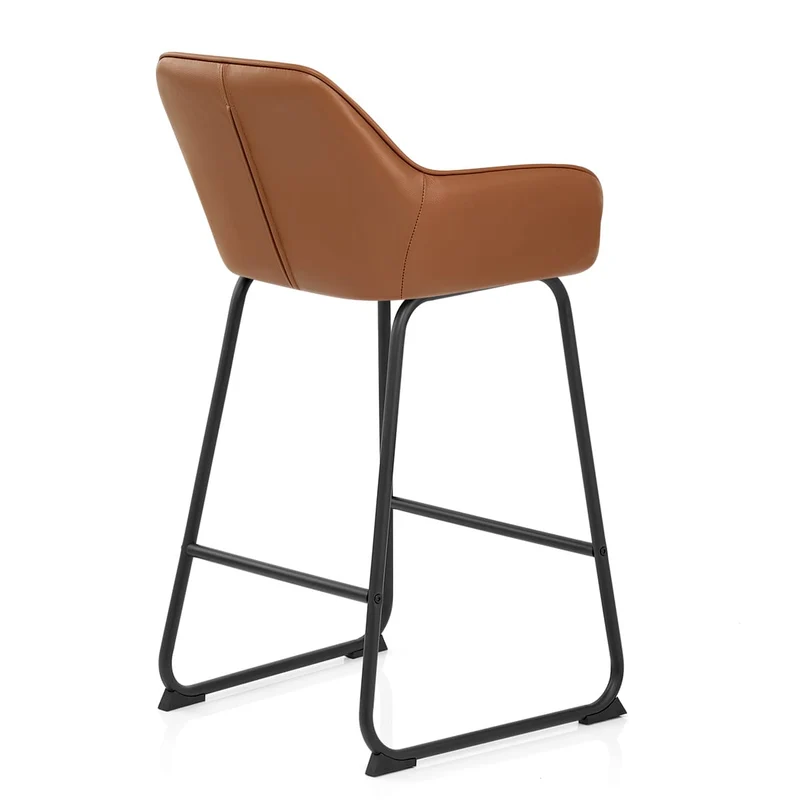 Tabouret de Bar Cuir Véritable - Kanto Marron