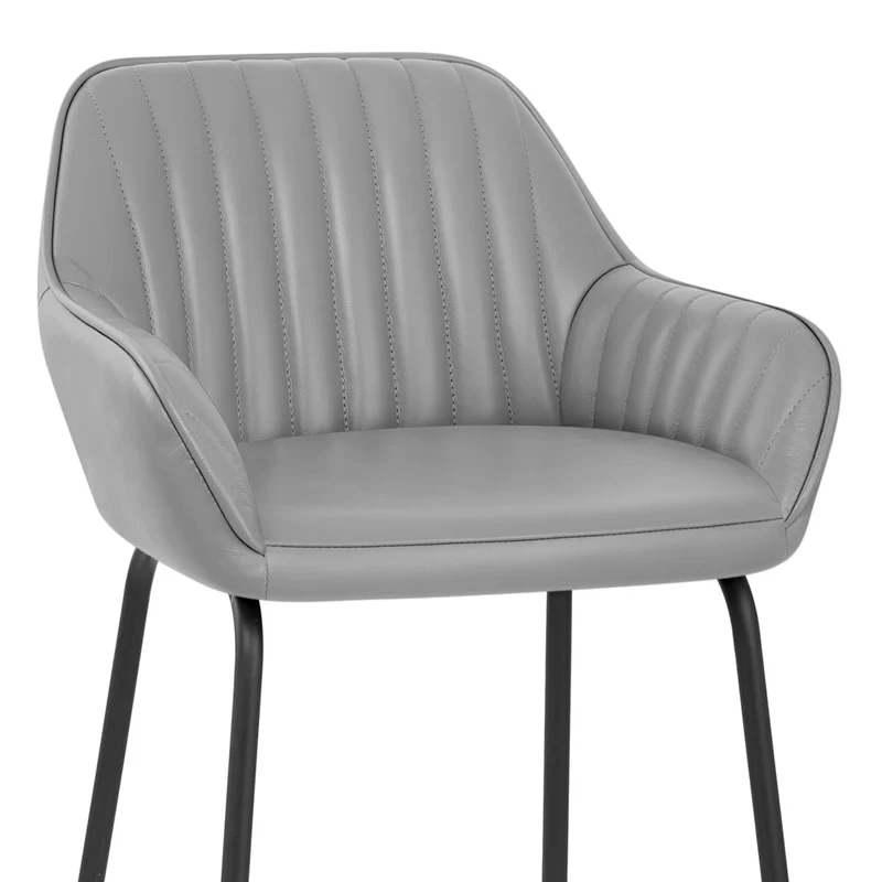 Tabouret de Bar Cuir Véritable - Kanto Gris