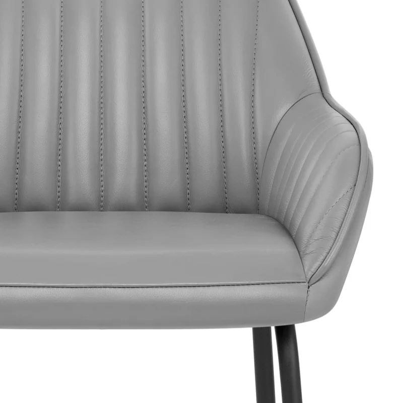 Tabouret de Bar Cuir Véritable - Kanto Gris
