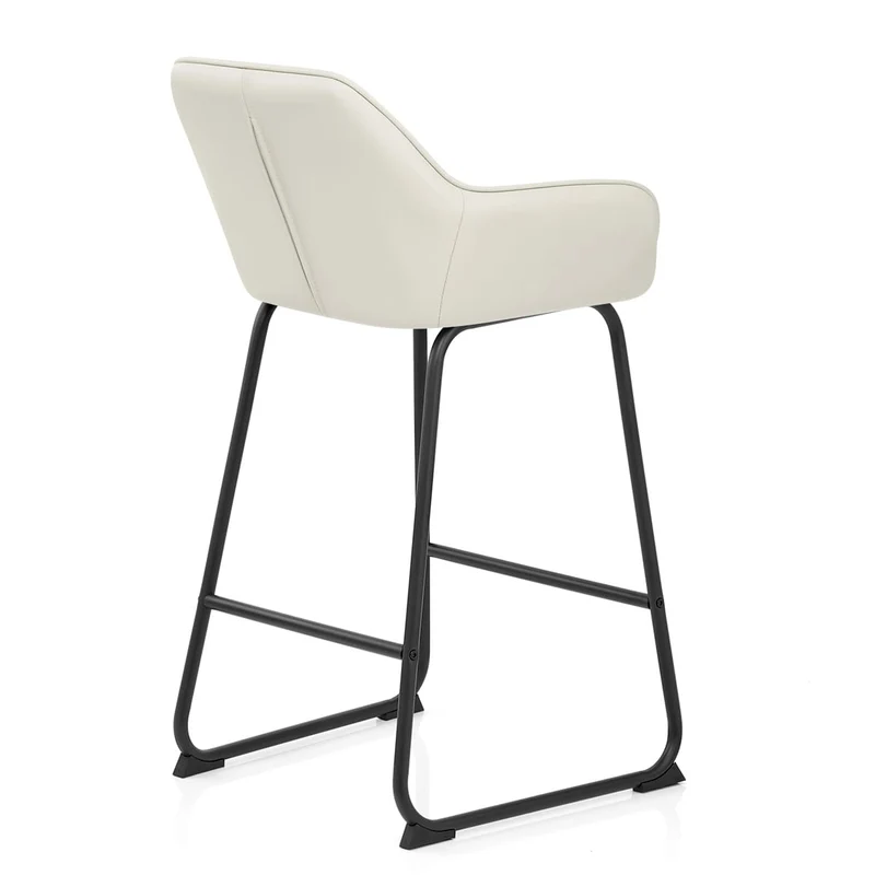 Tabouret de Bar Cuir Véritable - Kanto Crème