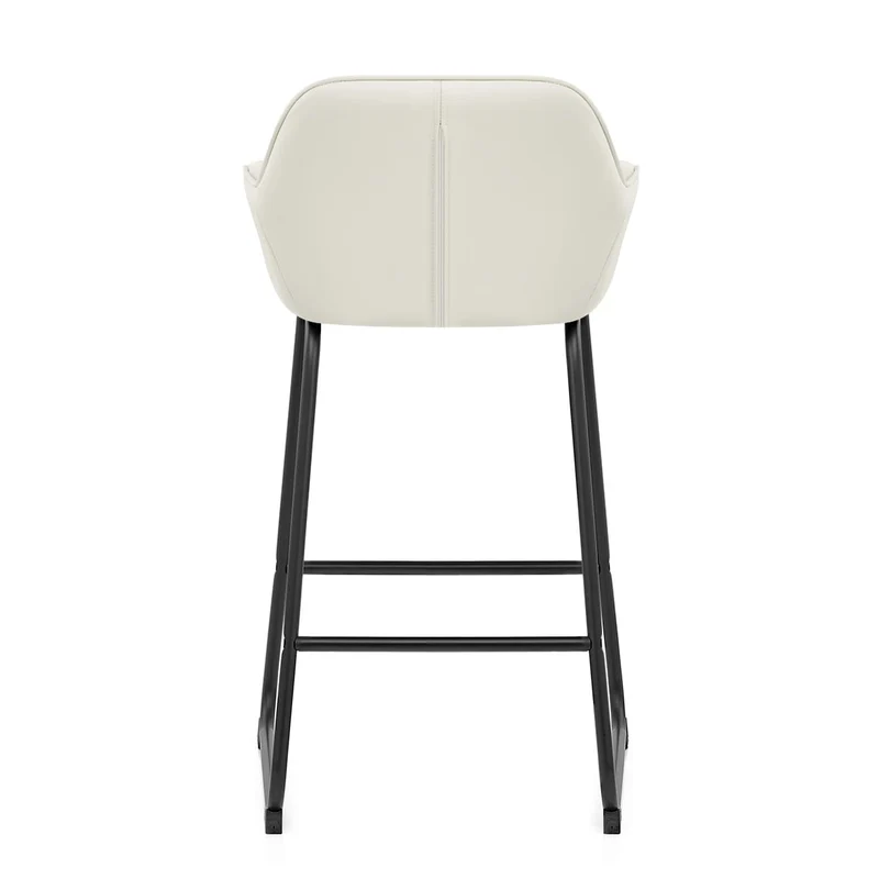 Tabouret de Bar Cuir Véritable - Kanto Crème