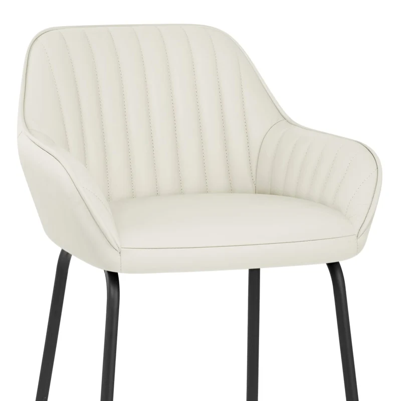 Tabouret de Bar Cuir Véritable - Kanto Crème