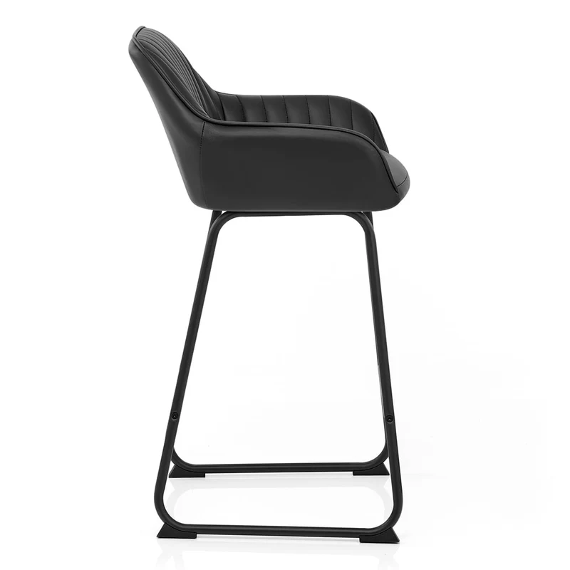 Tabouret de Bar Cuir Véritable - Kanto Noir