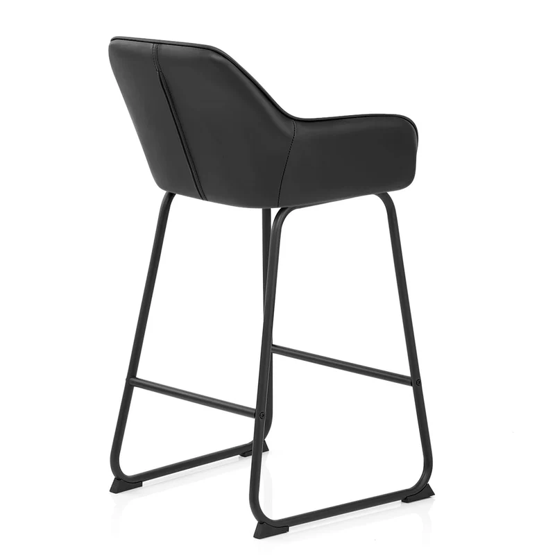 Tabouret de Bar Cuir Véritable - Kanto Noir