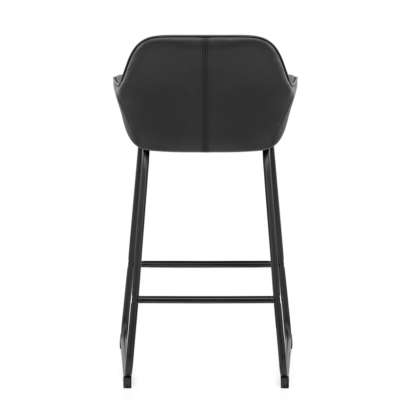 Tabouret de Bar Cuir Véritable - Kanto Noir